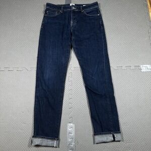 Flint And Tinder Jeans Mens 31x33* Slim Fit Straight Selvedge Dark Huckberry EUC